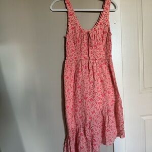 Pink Floral Sleeveless Dress